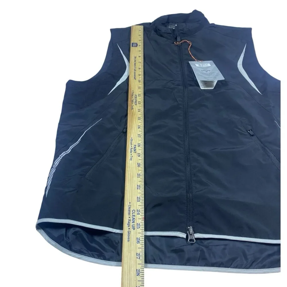 NEW W TAG Callaway Tour Authentic Performance Vest Mens MED Black Light Full Zip